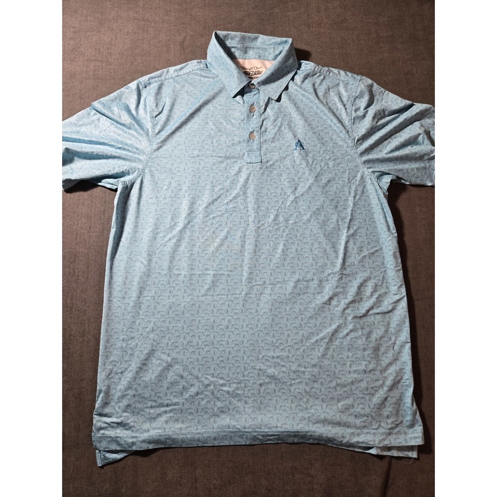 Straight Down Polo Shirt Mens Large Graphic All Over Print Performance Golf